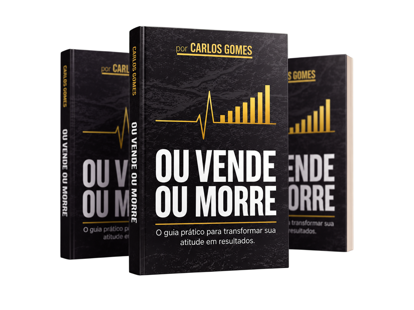Três exemplares do livro Ou Vende ou Morre, de Carlos Gomes
